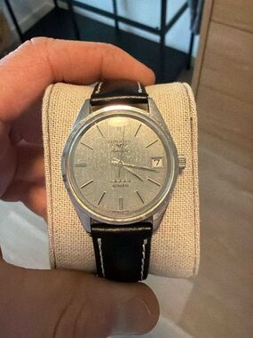 Longines Silver Dial Men's Watch with Black Leather Strap
